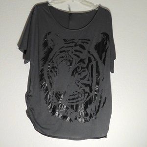 Grey Graphic Tee Short Sleeve Shirt 3X